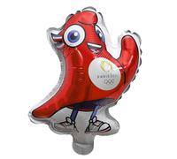 PARIS 2024 - CJO8001 Ballon Aluminium 3D Mascotte Pm 25 cm, Produit Officiel sous Licence, Décorations de Fête, Gonfler avec Paille ou Pompe, Thème Sports, Anniversaire