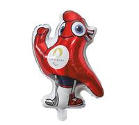 PARIS 2024 - CJO8007 Ballon Aluminium 3D Mascotte Para Pm 45 cm, Produit Officiel sous Licence, Décorations Sportives, Gonflage Facile, Bleu Blanc Rouge