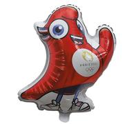 PARIS 2024 - CJO8008 Ballon Aluminium 3D Mascotte 45 cm, Produit Officiel sous Licence, Décorations de Fête, Gonflage avec Paille ou Pompe, Thème Sports, Anniversaire