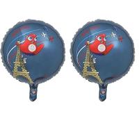 PARIS 2024 CMP, CJO8009, Ballon Aluminium Bleu Gm 45 cm, Produit Officiel sous Licence, Décorations de fête, Gonfler avec une paille ou une pompe à ballon, Déco thème Sports, Anniversaire (Lot de 2)
