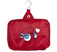 PARIS 2024 - Trousse de Toilette Mascotte Love - Produit Officiel sous Licence - À Suspendre - Imperméable et Réutilisable - Avec Crochet et 3 Flacons - Fermeture Éclair