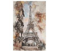 Paris à l'aquarelle Puzzles en Bois, De Décompression Puzzle, pour Adultes Enfants 1000 Pièces Jouets De Décompression （78×53cm）