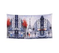 Paris, arbre de la ville de la Tour Eiffel, impression artistique, bannière de décoration d'Halloween, panneau pour célébrations, facile à accrocher avec des cordes, 1 paquet