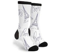 Paris Art Femme Homme Chaussettes De Tennis Comfort Chaussettes De Sport Respirant Chaussette De Travail Pour Cyclisme Randonnée Marche