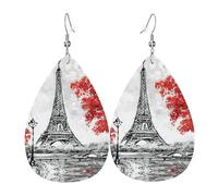 Paris, boucles d'oreilles en cuir tendance en forme de larme, légères et bohèmes, ensemble de bijoux cadeau pour femme et fille