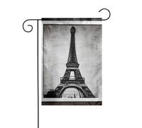 Paris Café Tour Eiffel Jardin Drapeau Double Face 30 x 45 cm, Drapeaux De Décoration De Vacances En Plein Air, Drapeau De Cour Durable