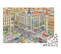 Paris City Scene Jigsaw Puzzles 1000Pc Matériau Recyclable Busy Streets Senior Puzzles Impossible Hard Difficult Challenging Educational Game for Men 38x26cm/1000pcs