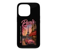 Paris City Streets Eiffel Tower Classic Car Travel Graphic Coque pour iPhone 13 Pro