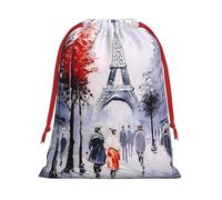 Paris City Tree Tour Eiffel Art Print Sac à cordon de serrage, pochettes d'emballage de qualité supérieure pour affaires et événements S