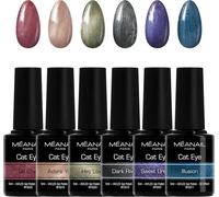 Paris - Coffret Manucure - Vernis Semi Permanent - 6 Vernis À Ongles - Cat Eye - Compatibles Lampe Uv Led - Coffret Charmed - Cruelty Free - Vegan
