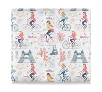 Paris Cycle Simple Doodle Étui portefeuille en cuir de qualité supérieure pour cartes d'immatriculation et d'assurance de voiture, permis de conduire de documents essentiels, paris cycle simple