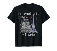Paris, Dessin à la Main du Louvre et de la Tour Eiffel, Love T-Shirt