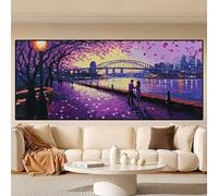 Paris Diamond Painting Adulte,Bricolage 5D Couple Diamond Painting XXL 95x45cm,Loisirs Créatifs Adulte Strass Cristal Painting,DIY Diamant Art Broderie Kits pour Murale Décoration Murale Cadeaux 0R-9