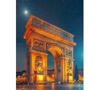 Paris Diamond Painting Arc De Triomphe Diamond Painting Adulte, 5D Broderie Diamant Kit Complet Bricolage Adulte Strass Point de Croix Peinture Diamant Kit pour Maison Décoration Murale 30x40cm -m12
