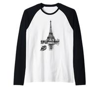 Paris Eiffel Tower T Shirt Vintage I Love Paris France Shirt Manche Raglan