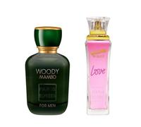 PARIS ELYSEES PARFUMS - Lot de Parfums WOODY MAMBO x BILLION WOMAN LOVE - Eaux de Parfums Homme & Femme 100ml - Aromatique et Fruitée