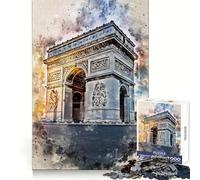 Paris en Aquarelle Puzzle de 1000 pièces pour Adultes Jeu intellectuel apaisant Décoration Murale de qualité (50x75cm)