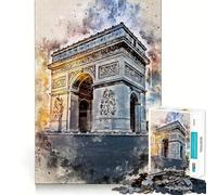 Paris en Aquarelle Puzzle de 1000 pièces pour Adultes Jeu intellectuel apaisant Décoration Murale de qualité (50x75cm)