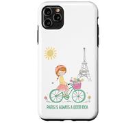 Paris est Toujours Une Bonne idée Jolie Fille à vélo Tour Coque pour iPhone 11 Pro Max