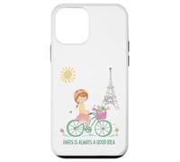 Paris est Toujours Une Bonne idée Jolie Fille à vélo Tour Coque pour iPhone 12 Mini