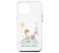 Paris est Toujours Une Bonne idée Jolie Fille à vélo Tour Coque pour iPhone 12 Pro Max