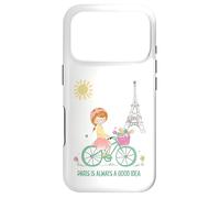 Paris est Toujours Une Bonne idée Jolie Fille à vélo Tour Coque pour iPhone 17 Pro