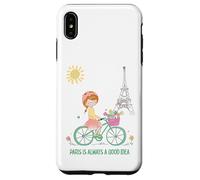 Paris est Toujours Une Bonne idée Jolie Fille à vélo Tour Coque pour iPhone XS Max