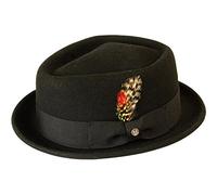 Paris et Gunn 'New Orleans' Black Diamond Top Porkpie Chapeau, Vintage Style Ska Bloc, Noir , X-Large
