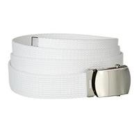 Paris Fashion Ceinture Militaire US Army - Boucle métal argent - Longueur réglable 130 cm - Largeur 3 cm - Airsoft - Paintball - Outdoor (Blanc)