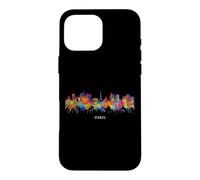 Paris France Aquarelle Souvenir Sky Line Coque pour iPhone 16 Pro Max