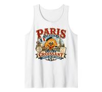 Paris France Croissant Capitale - Logo Mascotte Vintage Débardeur