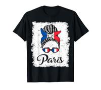 Paris France Fille Noire T-Shirt