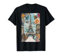 Paris France Girly Tour Eiffel Collage Art T-Shirt