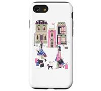 Paris France Haute Couture Shopping Souvenir Rétro Français Coque pour iPhone SE (2020) / 7/8