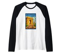 Paris France Poster touristique vintage années 50 Art graphique Manche Raglan