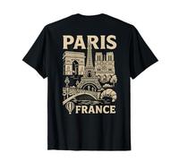 Paris France Sites Emblématiques Croissant Voyage Retour T-Shirt