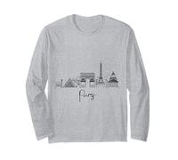 Paris France Skyline Europe Souvenirs de voyage Noir Paysage urbain Manche Longue