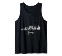 Paris France Skyline Europe Voyage Souvenirs Blanc Paysage urbain Débardeur