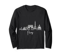 Paris France Skyline Europe Voyage Souvenirs Blanc Paysage urbain Manche Longue