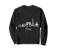 Paris France Skyline Europe Voyage Souvenirs Blanc Paysage urbain Sweatshirt