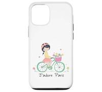 Paris France Souvenir Rétro Vélo Jolie Fille Vintage Cadeau Coque pour iPhone 12/12 Pro
