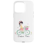 Paris France Souvenir Rétro Vélo Jolie Fille Vintage Cadeau Coque pour iPhone 15 Pro Max