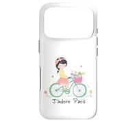 Paris France Souvenir Rétro Vélo Jolie Fille Vintage Cadeau Coque pour iPhone 17 Pro
