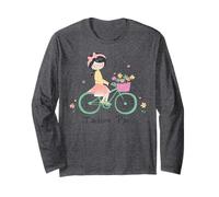 Paris France Souvenir Rétro Vélo Jolie Fille Vintage Cadeau Manche Longue