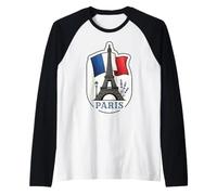 Paris France Tour Eiffel agitant Drapeau Lavande Lampadaire G Manche Raglan