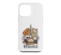 Paris France Tour Eiffel Fromage Vin Croissant Vintage GRAP Coque pour iPhone 13 Pro Max