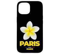 Paris France Tropical Yellow Frangipani Flower Aesthetic Coque pour iPhone 15