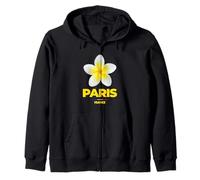 Paris France Tropical Yellow Frangipani Flower Aesthetic Sweat à Capuche