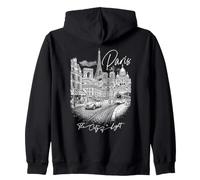 Paris France Ville Lumière Skyline et Tour Eiffel Sweat à Capuche
