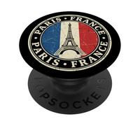 Paris France Vintage Tour Eiffel Voyage Souvenir Art Rétro PopSockets PopGrip Adhésif